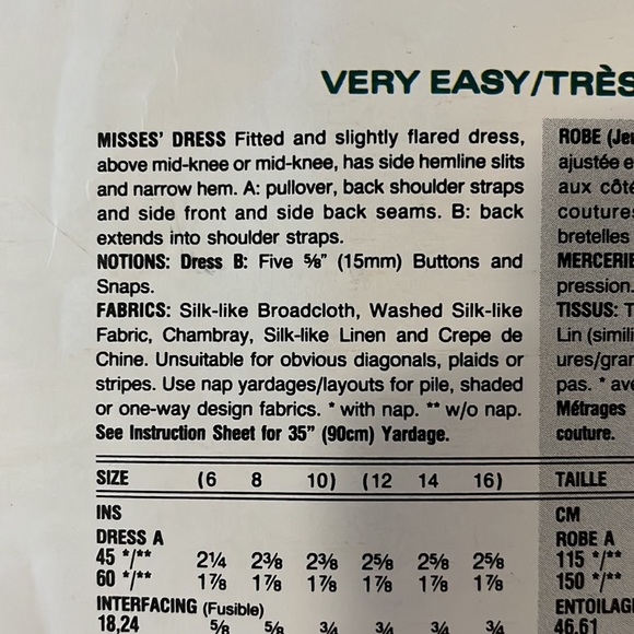 Vintage Dress Sewing Pattern: Betty Jackson, Vogue Patterns - Picture 4 of 5